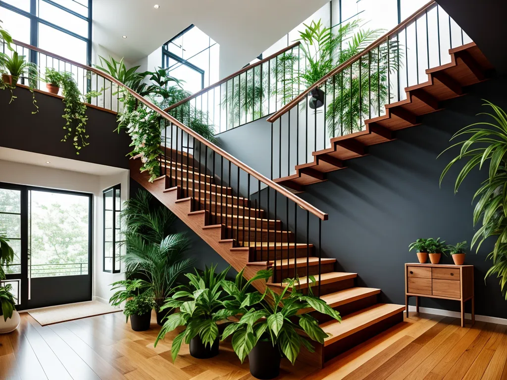 Home Vector 37 Ideias criativas para decoração de escada em L: Dê charme e personalidade ao seu espaço.